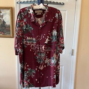Tommy Bahama Maroon Tropical Print Shirt